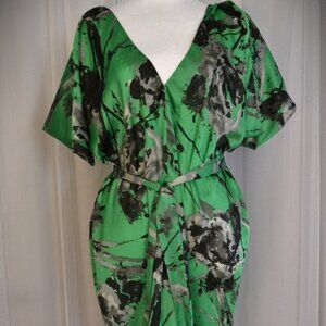 tbags los angeles dress, S, Green/Black/Gray Print
